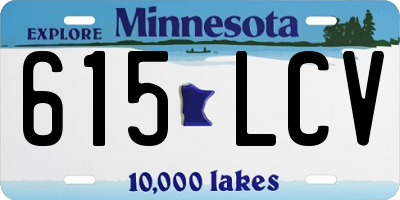 MN license plate 615LCV