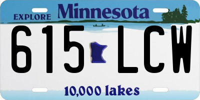 MN license plate 615LCW