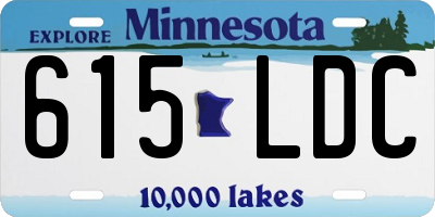 MN license plate 615LDC