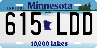 MN license plate 615LDD