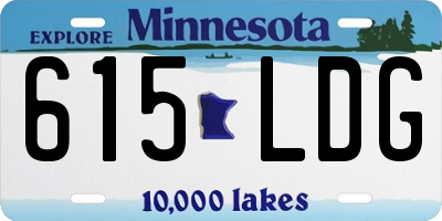MN license plate 615LDG
