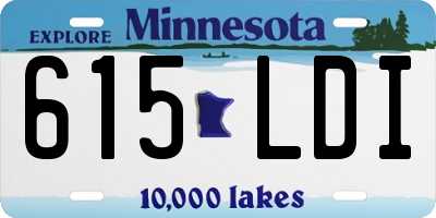 MN license plate 615LDI