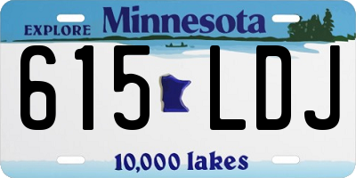 MN license plate 615LDJ