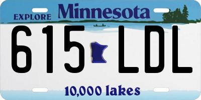 MN license plate 615LDL