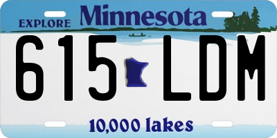 MN license plate 615LDM