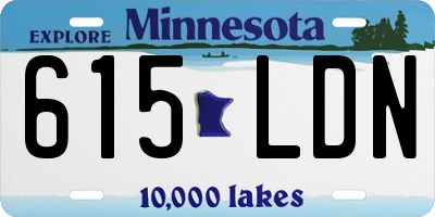 MN license plate 615LDN