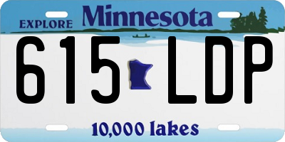MN license plate 615LDP