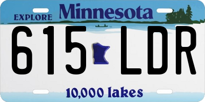 MN license plate 615LDR