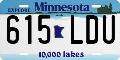 MN license plate 615LDU