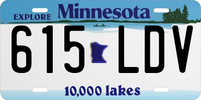 MN license plate 615LDV
