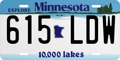 MN license plate 615LDW