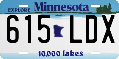 MN license plate 615LDX