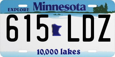 MN license plate 615LDZ