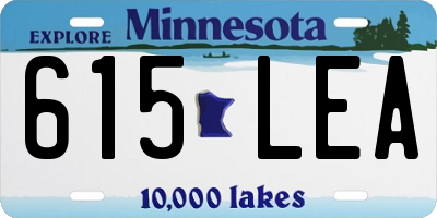 MN license plate 615LEA