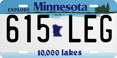 MN license plate 615LEG