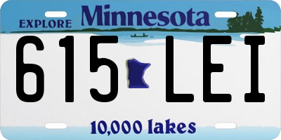 MN license plate 615LEI