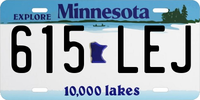 MN license plate 615LEJ