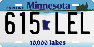 MN license plate 615LEL