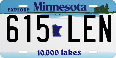 MN license plate 615LEN