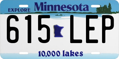 MN license plate 615LEP