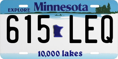 MN license plate 615LEQ