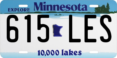 MN license plate 615LES