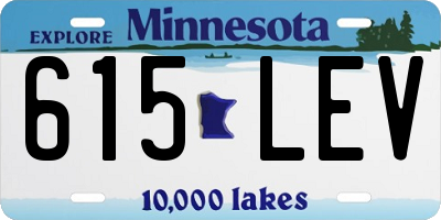 MN license plate 615LEV