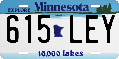 MN license plate 615LEY