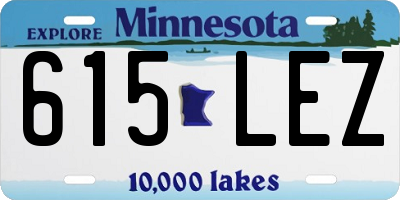 MN license plate 615LEZ