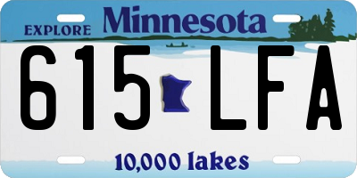 MN license plate 615LFA