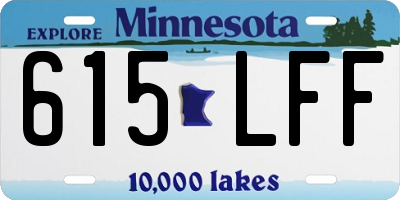 MN license plate 615LFF