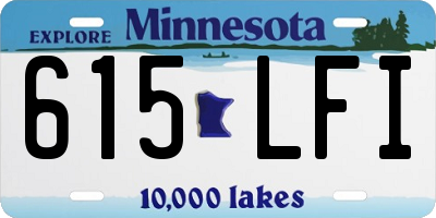 MN license plate 615LFI