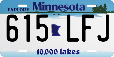 MN license plate 615LFJ