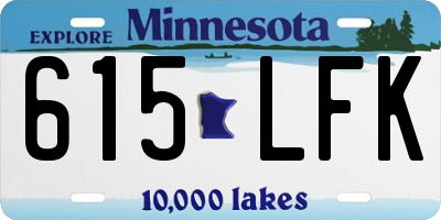 MN license plate 615LFK