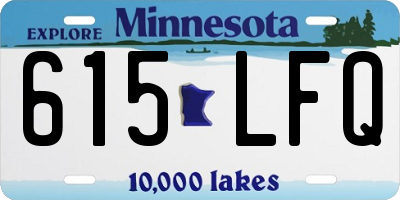 MN license plate 615LFQ
