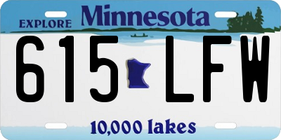 MN license plate 615LFW