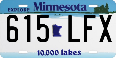 MN license plate 615LFX