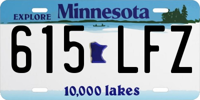 MN license plate 615LFZ