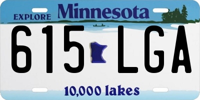 MN license plate 615LGA