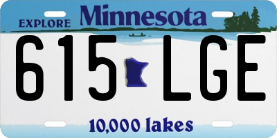 MN license plate 615LGE