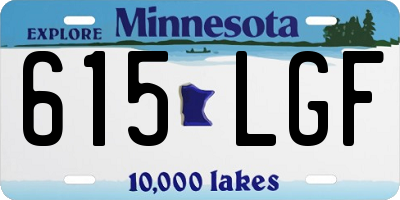 MN license plate 615LGF