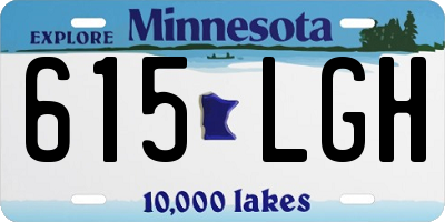 MN license plate 615LGH