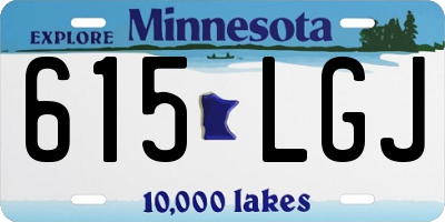 MN license plate 615LGJ