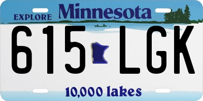 MN license plate 615LGK