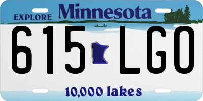 MN license plate 615LGO