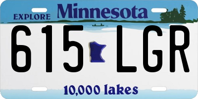 MN license plate 615LGR