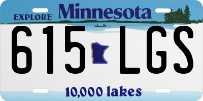 MN license plate 615LGS