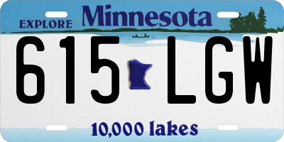 MN license plate 615LGW