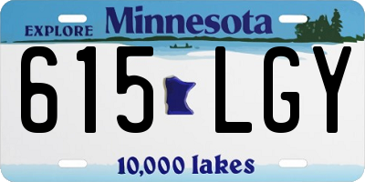 MN license plate 615LGY