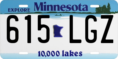 MN license plate 615LGZ